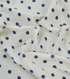 Drake’s White And Navy Polka Dot Print Bandana