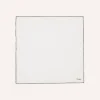 Drake’s White And Olive Shoestring Linen Pocket Square