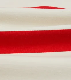 Drake’s White And Red Stripe Cotton Rugby Shirt
