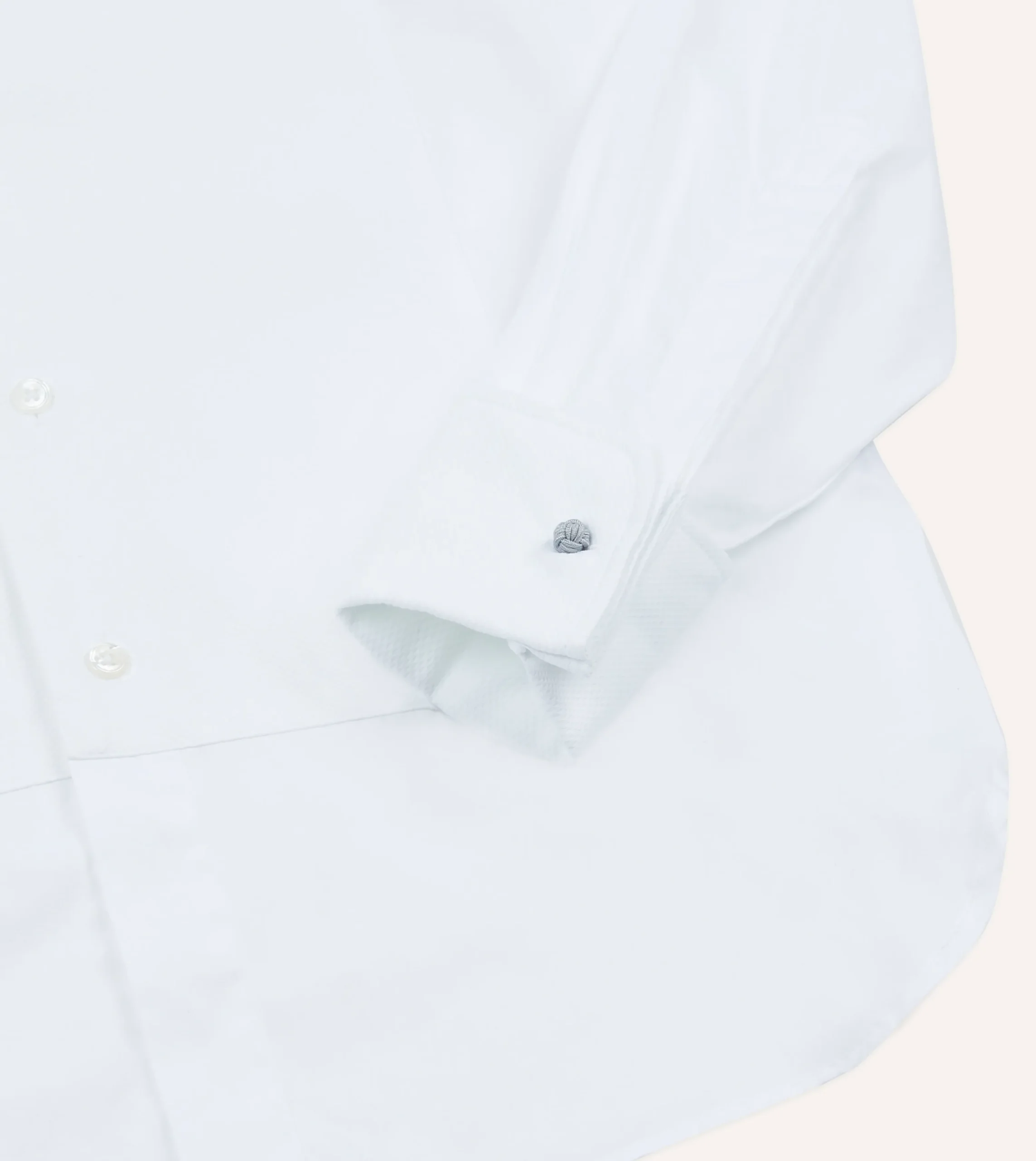 Drake’s White Cotton Bib Front Dinner Shirt