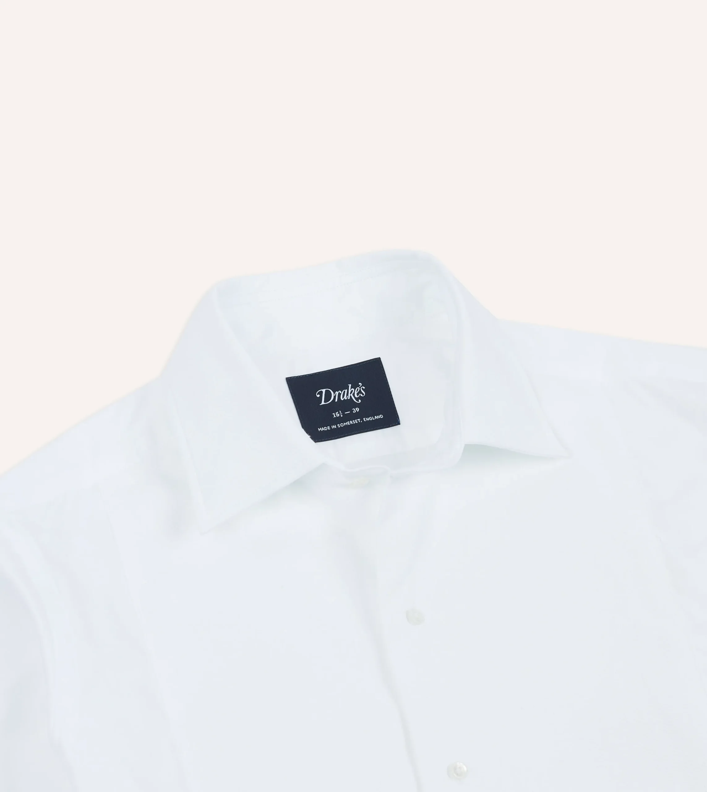 Drake’s White Cotton Bib Front Dinner Shirt
