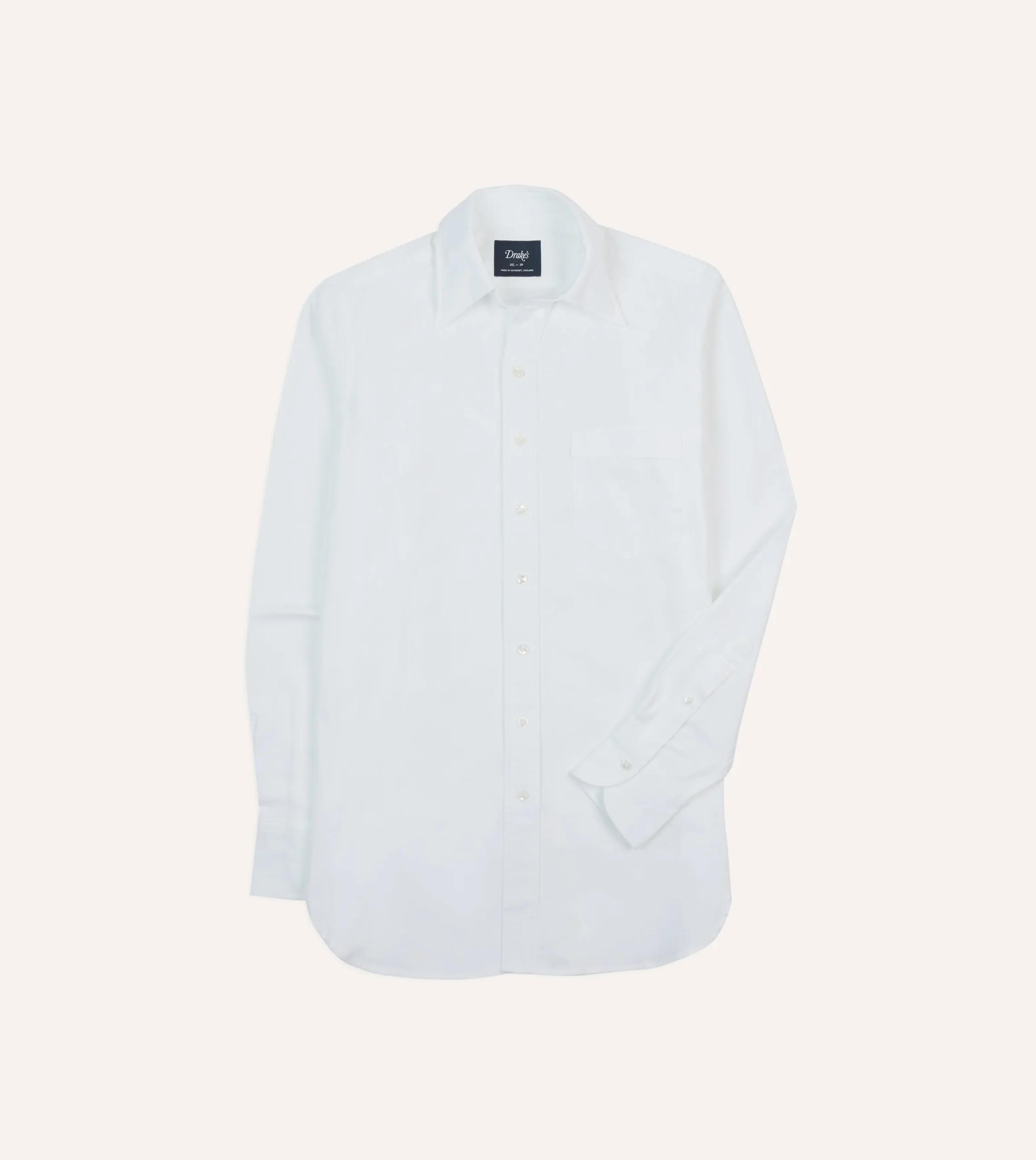 Drake’s Cotton Oxford Cloth Long Point Collar Shirt