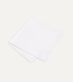 Drake’s White Linen Pocket Square