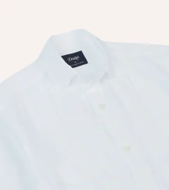 Drake’s White Linen Short Sleeve Cuban Shirt