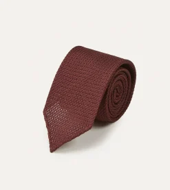 Drake’s Wine Hand Rolled Large Knot Grenadine Tie