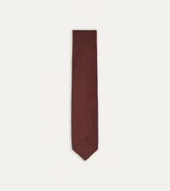 Drake’s Wine Hand Rolled Large Knot Grenadine Tie