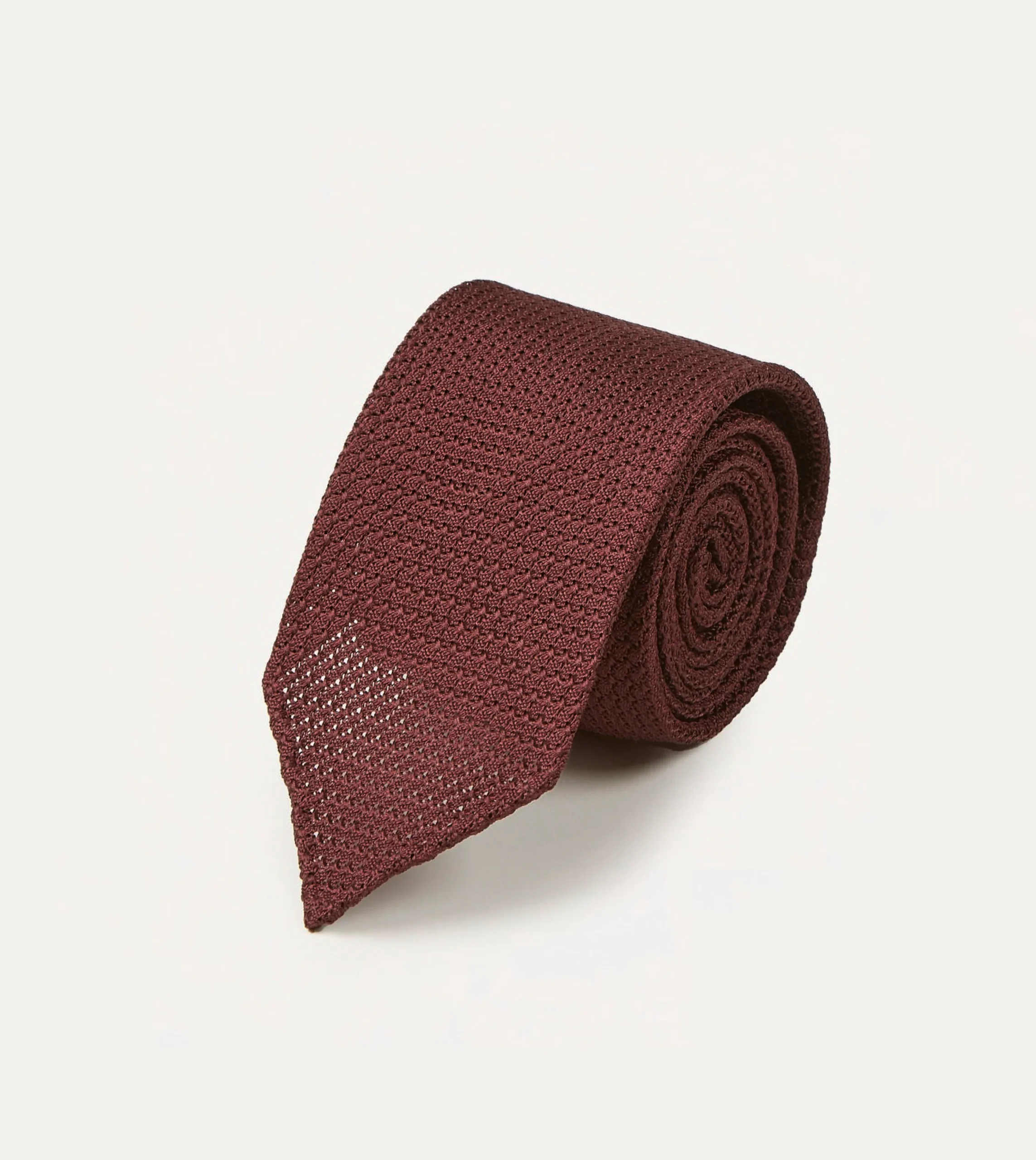 Drake’s Wine Hand Rolled Large Knot Grenadine Tie