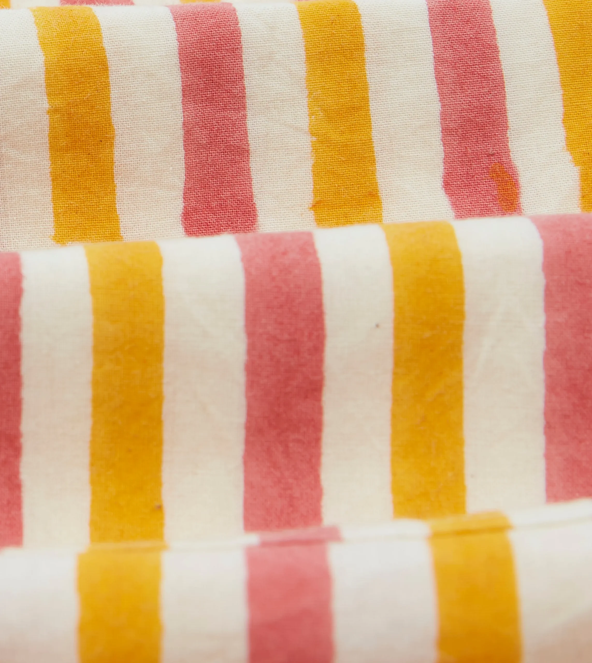 Drake’s Yellow And Pink Stripe Block Print Cotton Drawstring Shorts