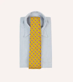 Drake’s Hexagon Tile Print Silk Self-Tipped Tie