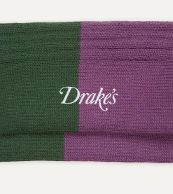 Drake’s Yellow Multi Cotton Sports Socks