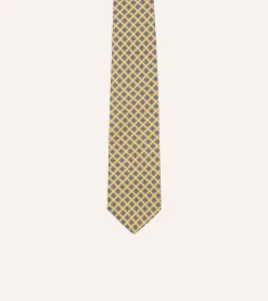 Drake’s Square Medallion Self-Tipped Silk Tie