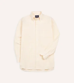 Drake’s Ticking Stripe Cotton Oxford Cloth Button-Down Shirt