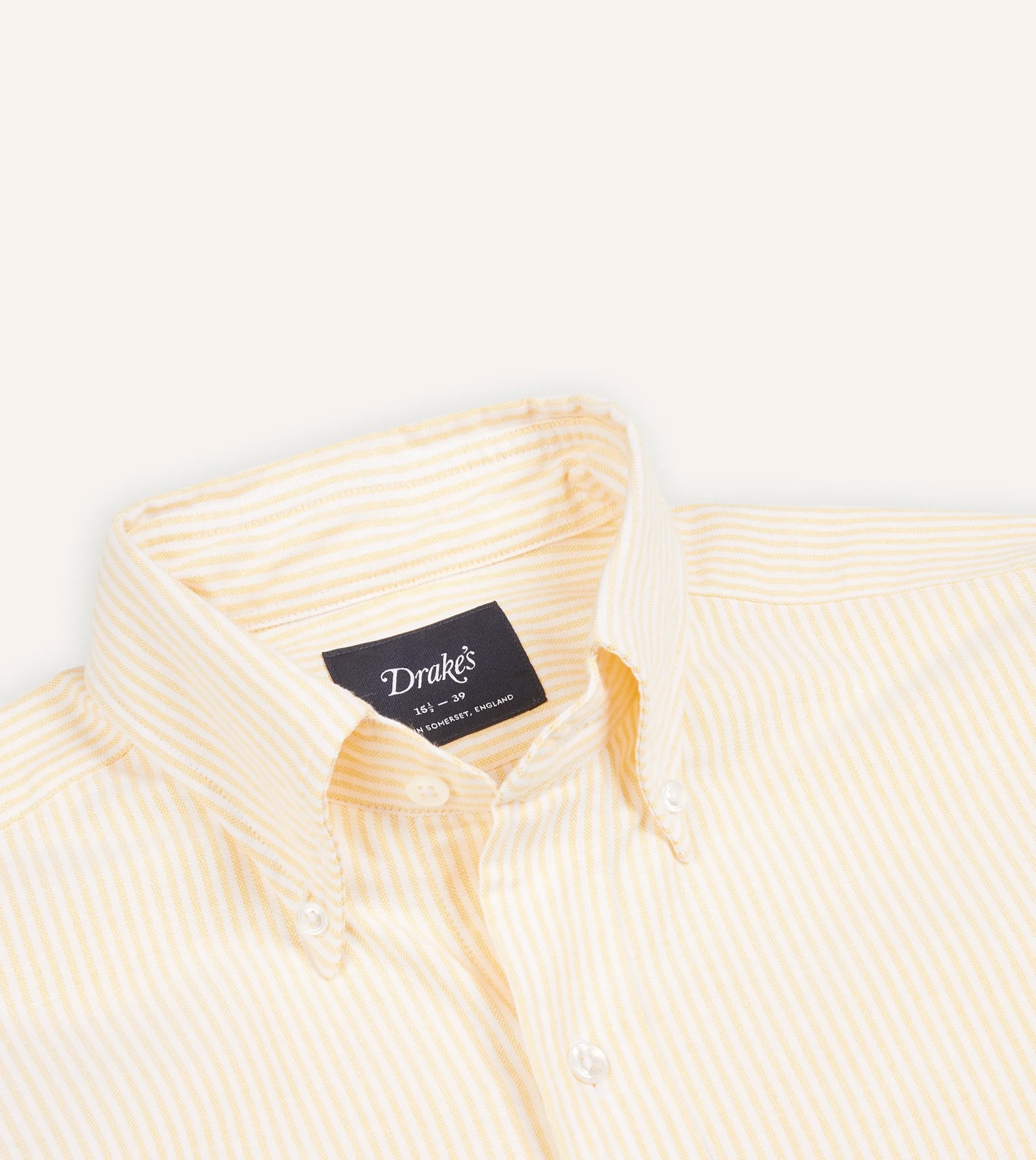 Drake’s Ticking Stripe Cotton Oxford Cloth Button-Down Shirt