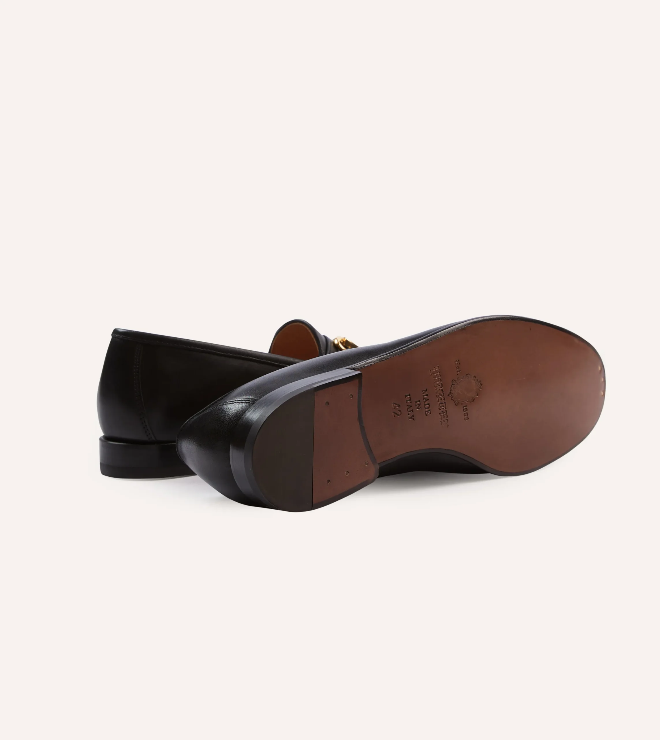 Drake’s Yuketen Moc Ischia Black Leather Bit Loafer