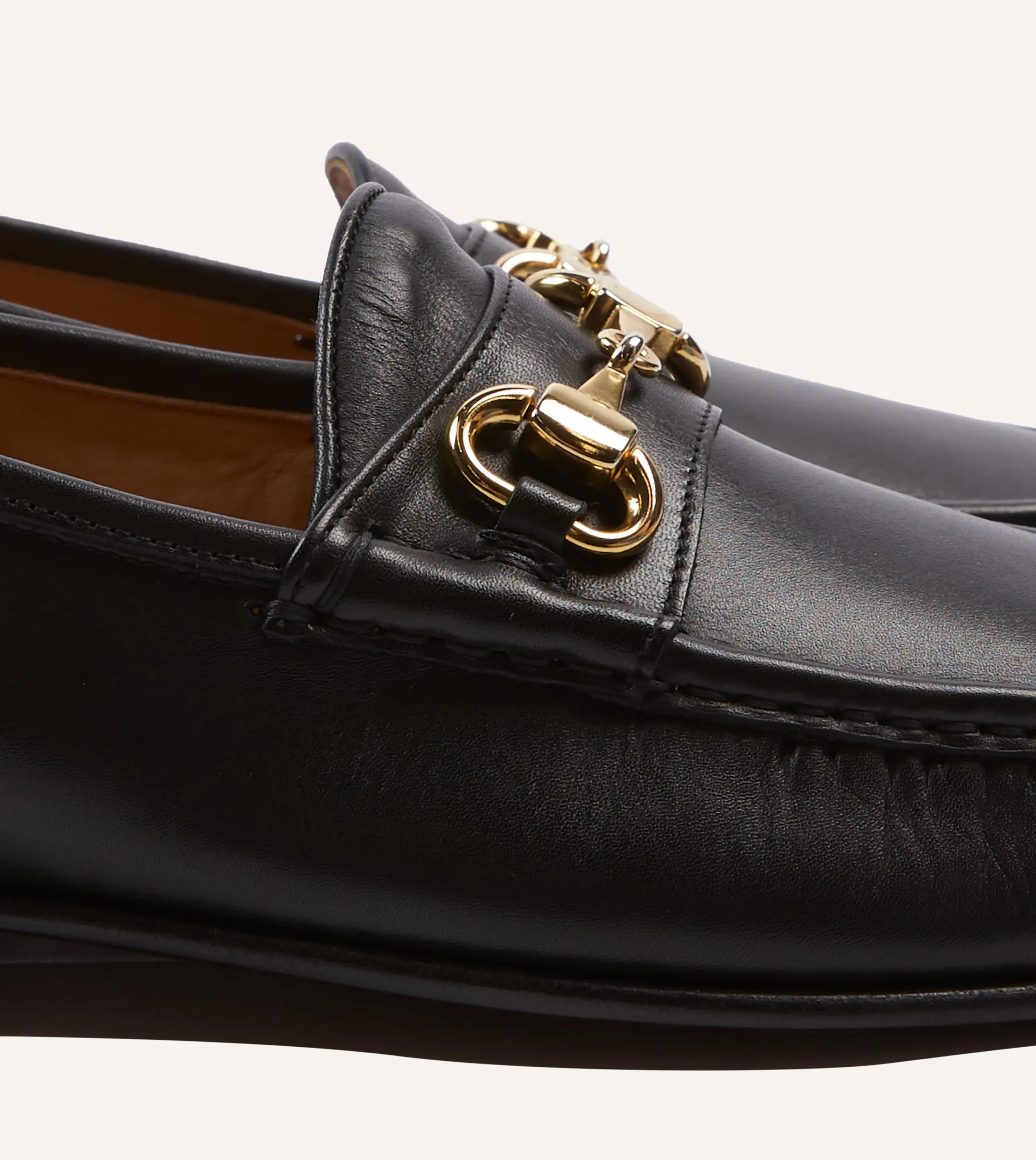 Drake’s Yuketen Moc Ischia Black Leather Bit Loafer