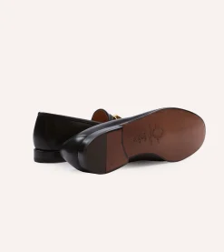Drake’s Yuketen Moc Ischia Black Leather Bit Loafer