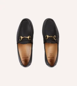Drake’s Yuketen Moc Ischia Black Leather Bit Loafer